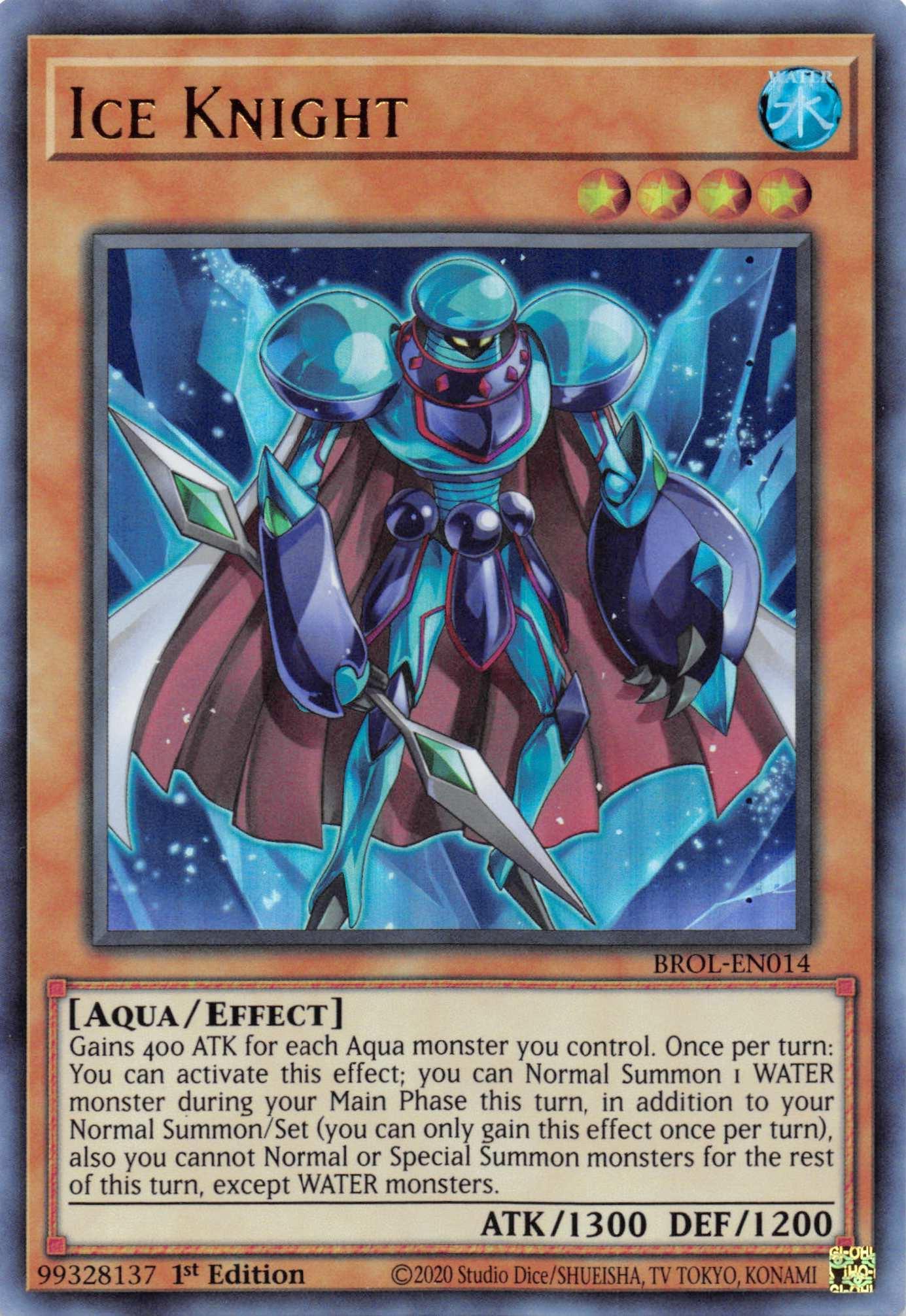 1st Edition, Aqua, Brothers of Legend, Effect Monster, Ultra Rare, Water Ice Knight [BROL-EN014] Ultra Rare - Trading Card World
