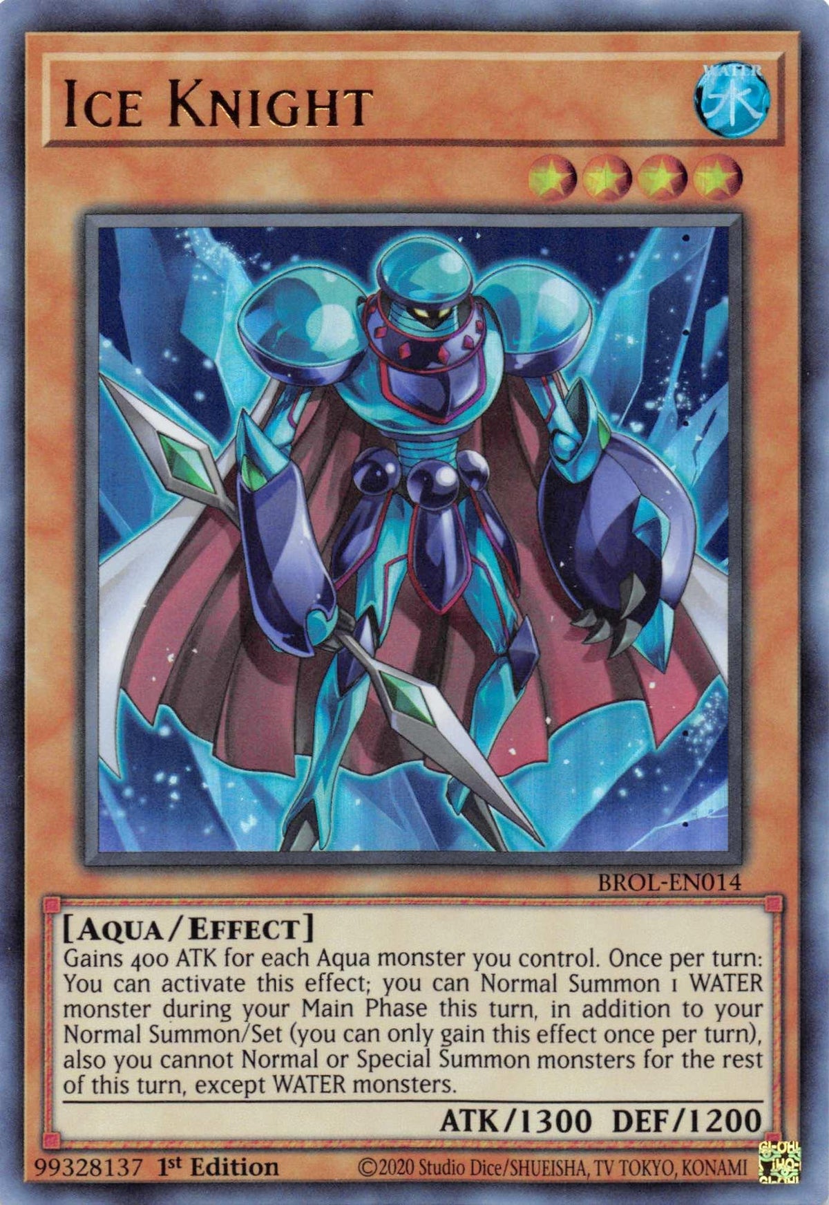 1st Edition, Aqua, Brothers of Legend, Effect Monster, Ultra Rare, Water Ice Knight [BROL-EN014] Ultra Rare - Trading Card World