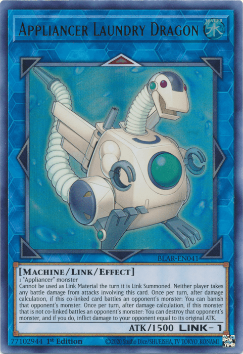 1st Edition, Battles of Legend: Armageddon, Link/Effect Monster, Machine, Ultra Rare, Water Appliancer Laundry Dragon [BLAR-EN041] Ultra Rare - Trading Card World