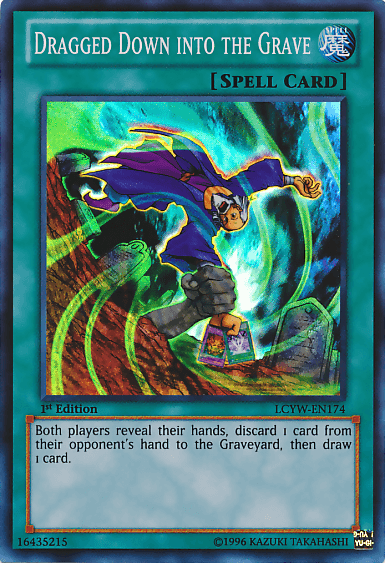 1st Edition, Legendary Collection 3: Yugi's World, Normal Spell, Spell, Super Rare, Unlimited Dragged Down into the Grave [LCYW-EN174] Super Rare - Trading Card World