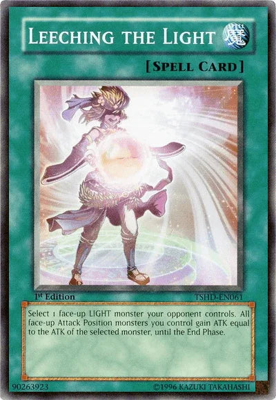 1st Edition, Common, Normal Spell, Spell, The Shining Darkness, Unlimited Leeching the Light [TSHD-EN061] Common - Trading Card World