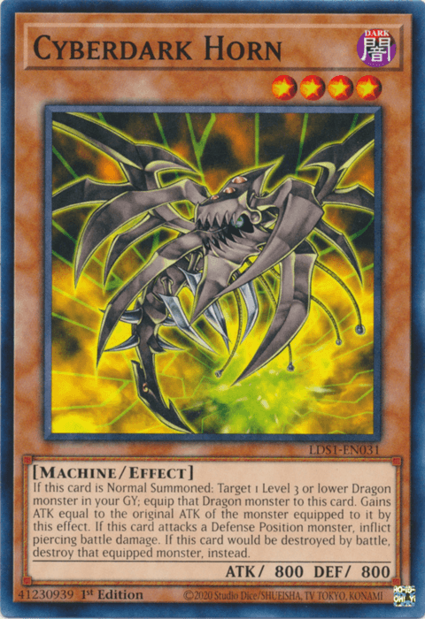 1st Edition, Common, Dark, Effect Monster, Legendary Duelists: Season 1, Machine Cyberdark Horn [LDS1-EN031] Common - Trading Card World