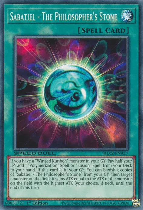 1st Edition, Common, Normal Spell, Speed Duel GX: Midterm Paradox, Spell Sabatiel - The Philosopher's Stone [SGX2-ENA17] Common - Trading Card World