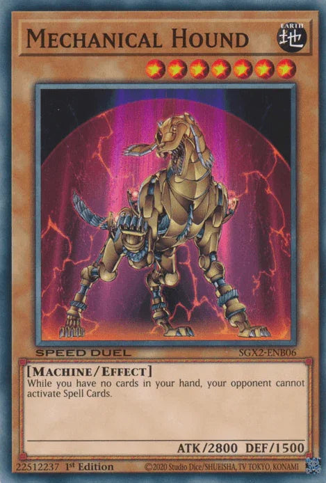 1st Edition, Common, Earth, Effect Monster, Machine, Speed Duel GX: Midterm Paradox Mechanical Hound [SGX2-ENB06] Common - Trading Card World