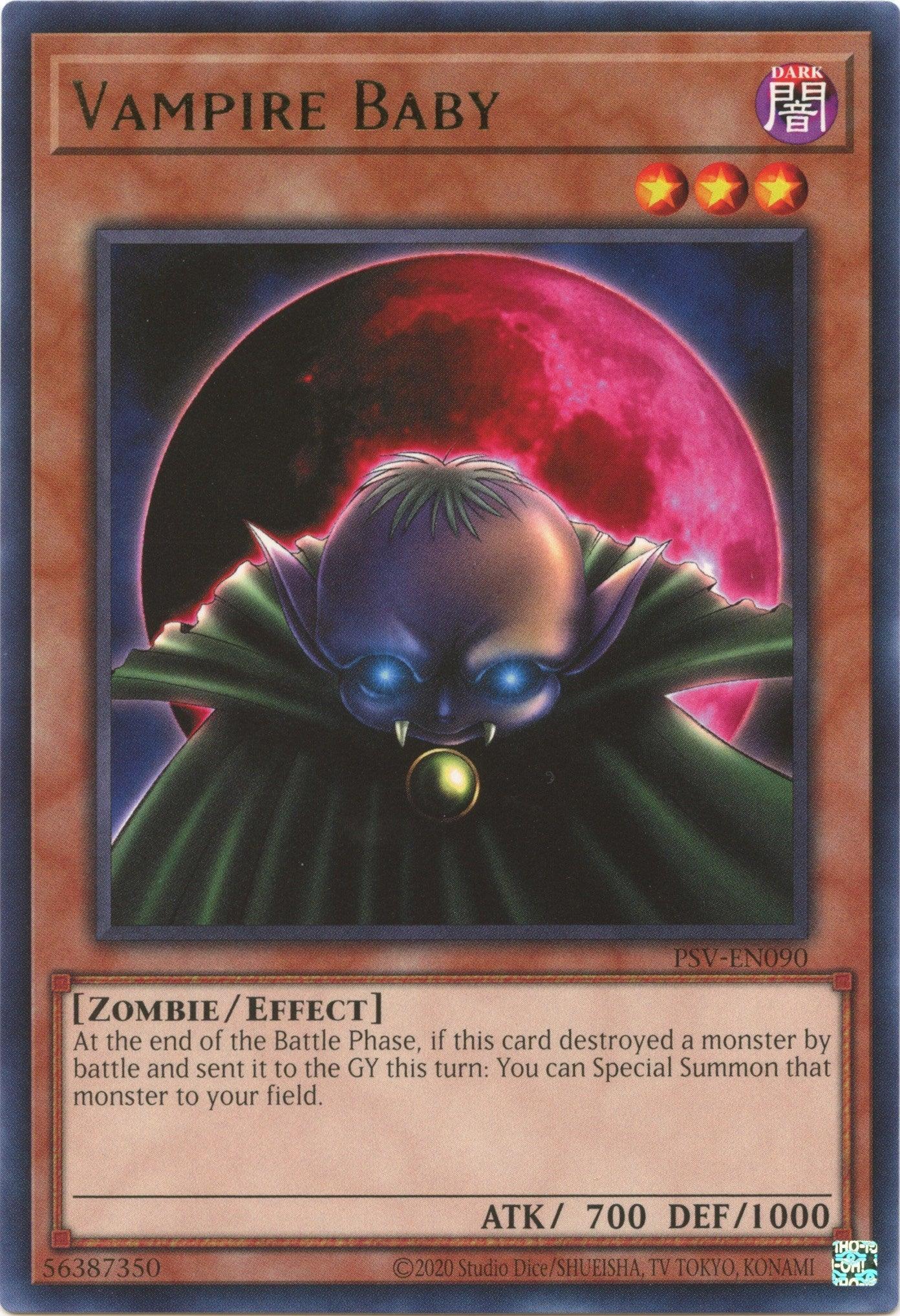 Dark, Effect Monster, Pharaoh's Servant (25th Anniversary Edition), Rare, Unlimited, Zombie Vampire Baby (25th Anniversary) [PSV-EN090] Rare - Trading Card World