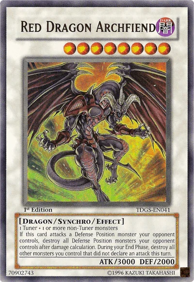 1st Edition, Dark, Dragon, Synchro/Effect Monster, The Duelist Genesis, Ultra Rare, Unlimited Red Dragon Archfiend [TDGS-EN041] Ultra Rare - Trading Card World