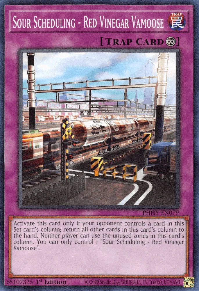 1st Edition, Common, Continuous Trap, Photon Hypernova, Trap Sour Scheduling - Red Vinegar Vamoose [PHHY-EN079] Common - Trading Card World