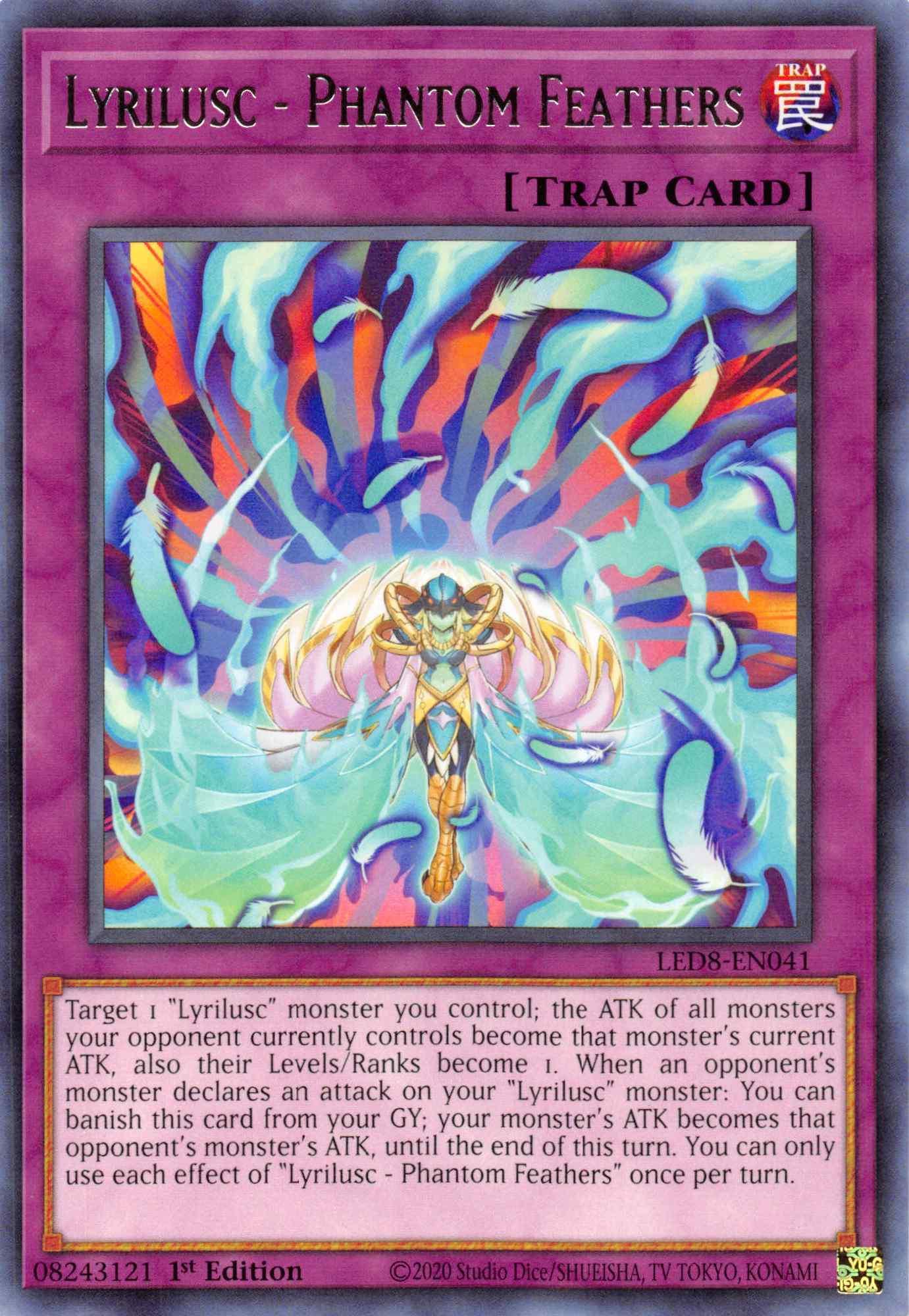 1st Edition, Legendary Duelists: Synchro Storm, Normal Trap, Rare, Trap Lyrilusc - Phantom Feathers [LED8-EN041] Rare - Trading Card World