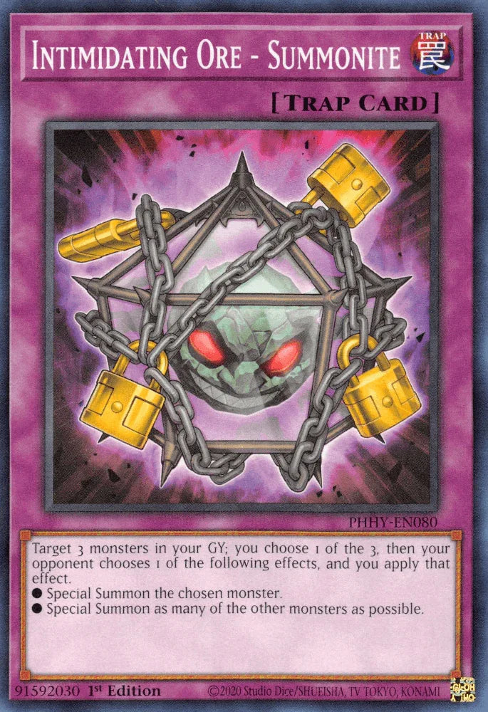 1st Edition, Common, Normal Trap, Photon Hypernova, Trap Intimidating Ore - Summonite [PHHY-EN080] Common - Trading Card World