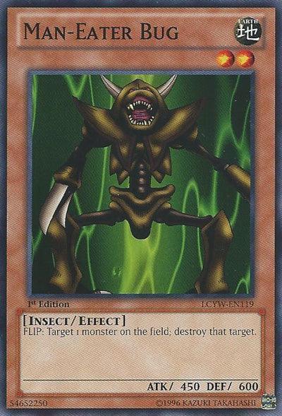 1st Edition, Common, Earth, Effect Monster, Insect, Legendary Collection 3: Yugi's World, Unlimited Man-Eater Bug [LCYW-EN119] Common - Trading Card World