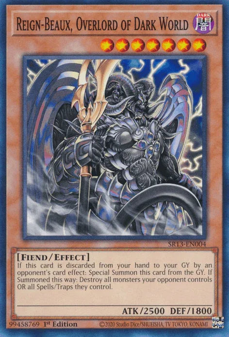 1st Edition, Common, Dark, Effect Monster, Fiend, Structure Deck: Dark World Reign-Beaux, Overlord of Dark World [SR13-EN004] Common - Trading Card World