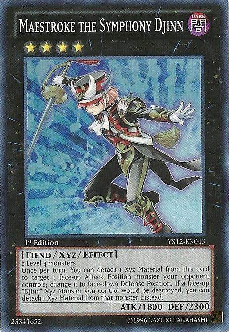 1st Edition, Dark, Fiend, Starter Deck: Xyz Symphony, Super Rare, Xyz/Effect Monster Maestroke the Symphony Djinn [YS12-EN043] Super Rare - Trading Card World