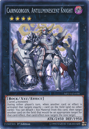 1st Edition, 2015 Mega-Tins Mega Pack, Light, Rock, Super Rare, Xyz/Effect Monster Cairngorgon, Antiluminescent Knight [MP15-EN030] Super Rare - Trading Card World