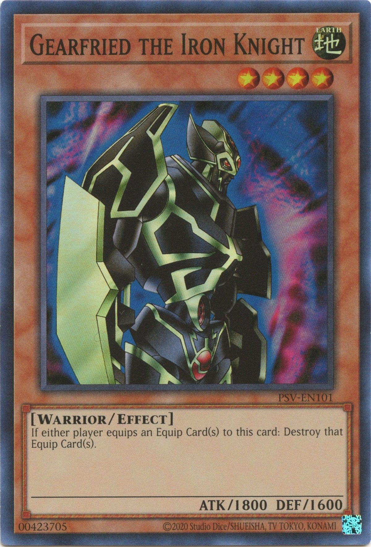 Earth, Effect Monster, Pharaoh's Servant (25th Anniversary Edition), Super Rare, Unlimited, Warrior Gearfried the Iron Knight (25th Anniversary) [PSV-EN101] Super Rare - Trading Card World
