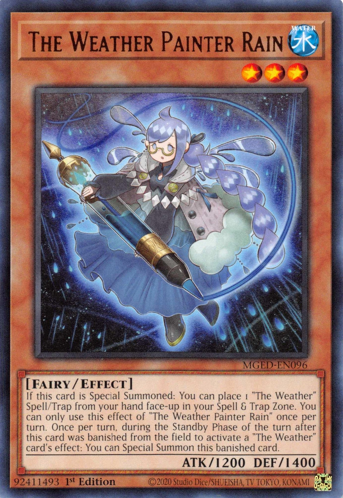 1st Edition, Effect Monster, Fairy, Maximum Gold: El Dorado, Rare, Water The Weather Painter Rain [MGED-EN096] Rare - Trading Card World