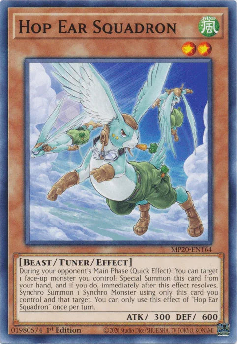 1st Edition, 2020 Tin of Lost Memories, Beast, Common, Tuner/Effect Monster, Wind Hop Ear Squadron [MP20-EN164] Common - Trading Card World