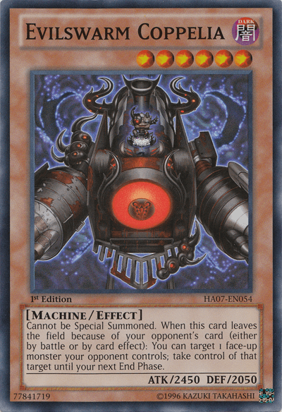 1st Edition, Dark, Effect Monster, Hidden Arsenal 7: Knight of Stars, Machine, Super Rare, Unlimited Evilswarm Coppelia [HA07-EN054] Super Rare - Trading Card World