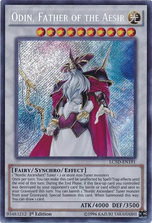 1st Edition, Fairy, Legendary Collection 5D's, Light, Secret Rare, Synchro/Effect Monster Odin, Father of the Aesir [LC5D-EN191] Secret Rare - Trading Card World