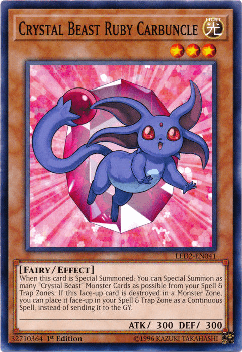 1st Edition, Common, Effect Monster, Fairy, Legendary Duelists: Ancient Millennium, Light Crystal Beast Ruby Carbuncle [LED2-EN041] Common - Trading Card World