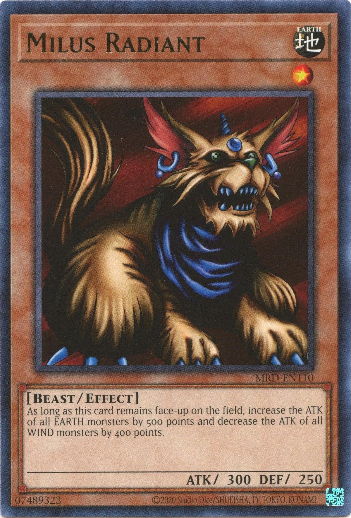 Beast, Earth, Effect Monster, Metal Raiders (25th Anniversary Edition), Rare, Unlimited Milus Radiant (25th Anniversary) [MRD-EN110] Rare - Trading Card World