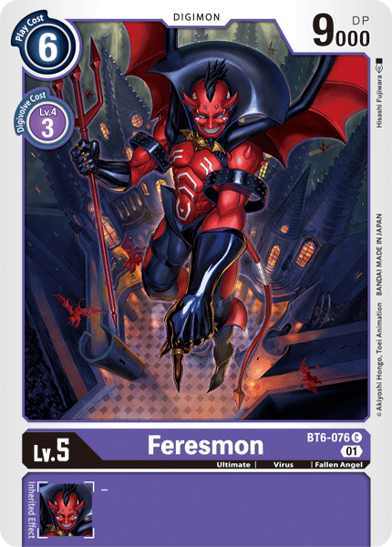 BT6-076, Common, Digimon, Double Diamond, Fallen Angel, Purple, Ultimate, Virus Feresmon [BT6-076] [Double Diamond] - Trading Card World