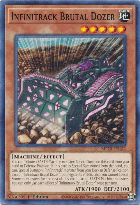 1st Edition, 2020 Tin of Lost Memories, Common, Earth, Effect Monster, Machine Infinitrack Brutal Dozer [MP20-EN162] Common - Trading Card World