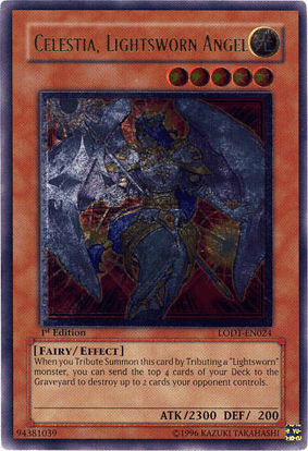 1st Edition, Effect Monster, Fairy, Light, Light of Destruction, Ultimate Rare, Unlimited Celestia, Lightsworn Angel [LODT-EN024] Ultimate Rare - Trading Card World