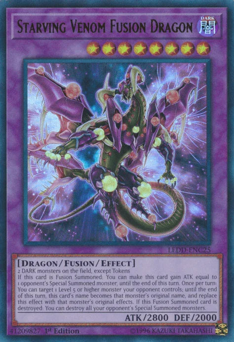 1st Edition, Dark, Dragon, Fusion/Effect Monster, Legendary Dragon Decks, Ultra Rare Starving Venom Fusion Dragon [LEDD-ENC25] Ultra Rare - Trading Card World