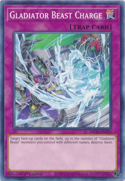 1st Edition, 2020 Tin of Lost Memories, Common, Normal Trap, Trap Gladiator Beast Charge [MP20-EN193] Common - Trading Card World