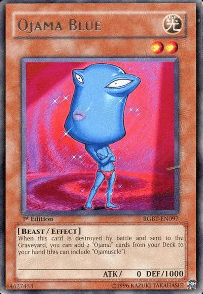 1st Edition, Beast, Effect Monster, Light, Raging Battle, Rare, Unlimited Ojama Blue [RGBT-EN097] Rare - Trading Card World