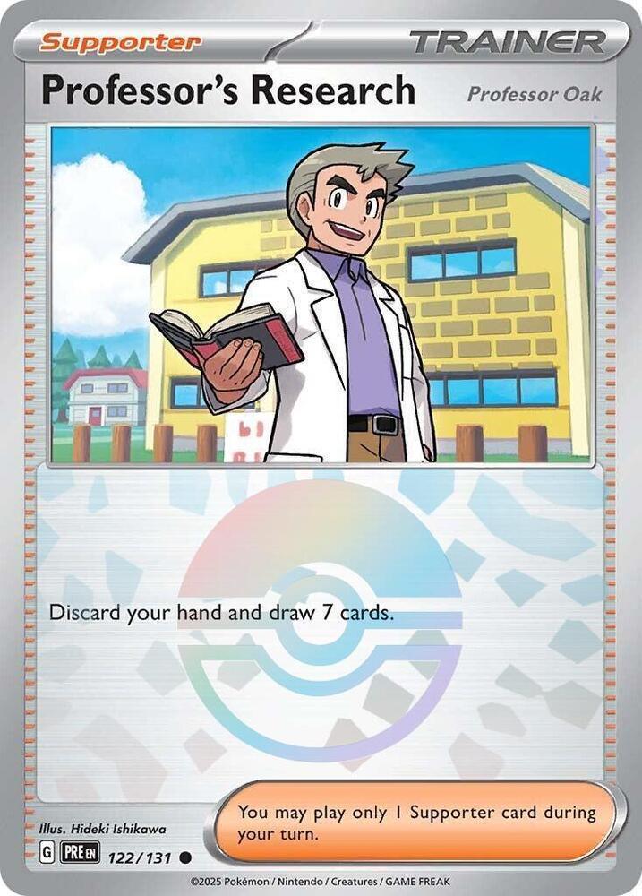 122, Common, Holofoil, Scarlet & Violet: Prismatic Evolutions, Supporter Professor's Research (122/131) [Professor Oak] (Poke Ball Pattern) [Scarlet & Violet: Prismatic Evolutions] - Trading Card World