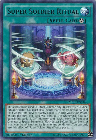 1st Edition, 2016 Mega-Tins Mega Pack, Rare, Ritual Spell, Spell, Unlimited Super Soldier Ritual [MP16-EN146] Rare - Trading Card World