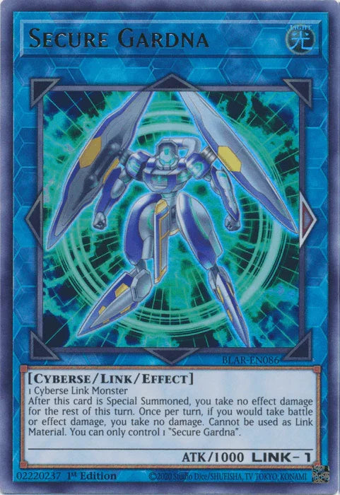 1st Edition, Battles of Legend: Armageddon, Cyberse, Light, Link/Effect Monster, Ultra Rare Secure Gardna [BLAR-EN086] Ultra Rare - Trading Card World