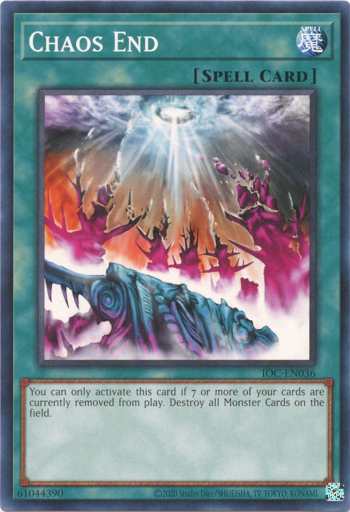 Common, Invasion of Chaos (25th Anniversary Edition), Normal Spell, Spell, Unlimited Chaos End (25th Anniversary) [IOC-EN036] Common - Trading Card World