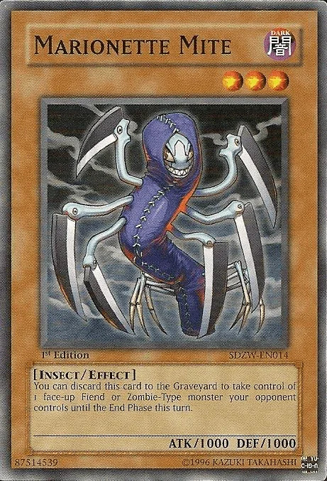 1st Edition, Common, Dark, Effect Monster, Insect, Structure Deck: Zombie World Marionette Mite [SDZW-EN014] Common - Trading Card World