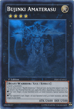 1st Edition, Beast-Warrior, Ghost Rare, Light, Primal Origin, Unlimited, Xyz/Effect Monster Bujinki Amaterasu (Ghost) [PRIO-EN052] Ghost Rare - Trading Card World