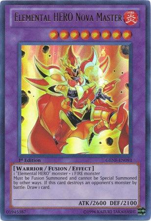 1st Edition, Fire, Fusion/Effect Monster, Generation Force, Ultra Rare, Unlimited, Warrior Elemental Hero Nova Master [GENF-EN093] Ultra Rare - Trading Card World