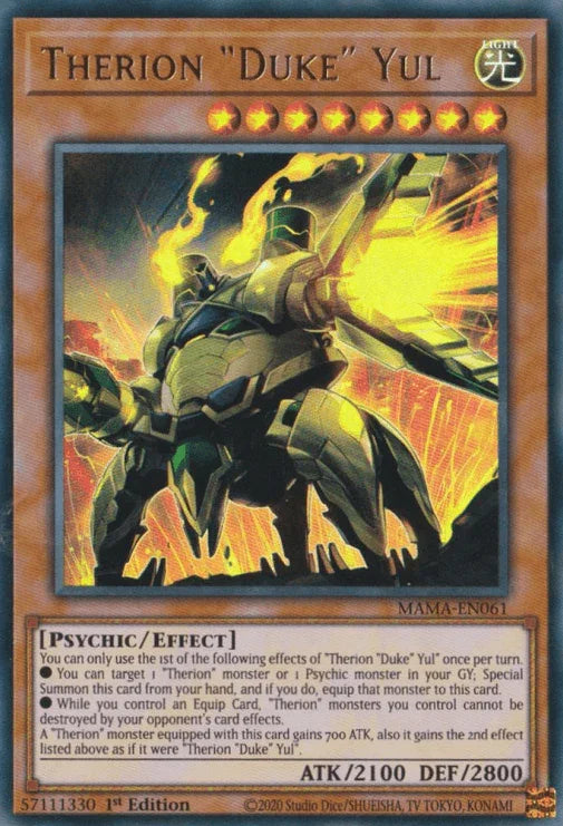 1st Edition, Effect Monster, Light, Magnificent Mavens, Psychic, Ultra Rare Therion "Duke" Yul [MAMA-EN061] Ultra Rare - Trading Card World