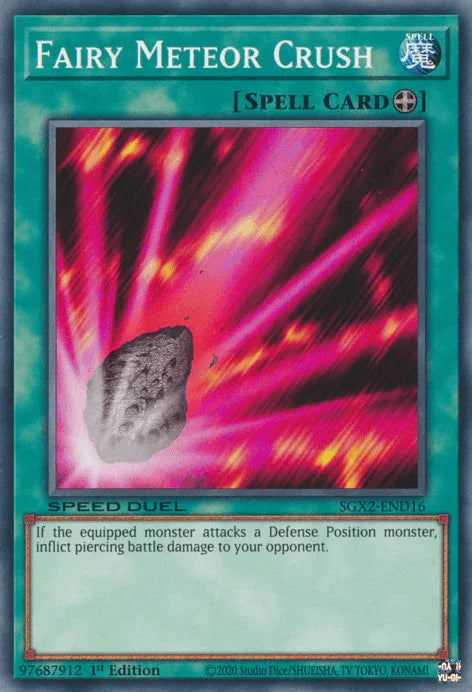 1st Edition, Common, Equip Spell, Speed Duel GX: Midterm Paradox, Spell Fairy Meteor Crush [SGX2-END16] Common - Trading Card World