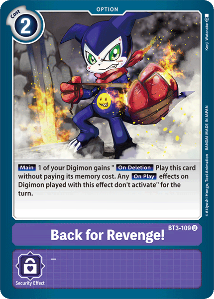 BT3-109, Option, Purple, Release Special Booster Ver.1.0, Uncommon Back for Revenge! [BT3-109] [Release Special Booster Ver.1.0] - Trading Card World