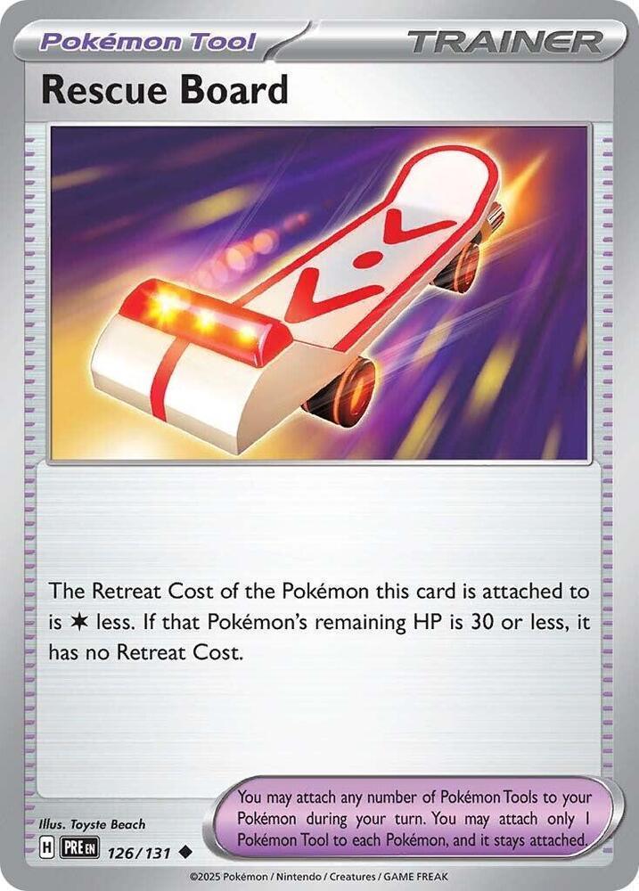 126, Normal, Reverse Holofoil, Scarlet & Violet: Prismatic Evolutions, Supporter, Uncommon Rescue Board (126/131) [Scarlet & Violet: Prismatic Evolutions] - Trading Card World