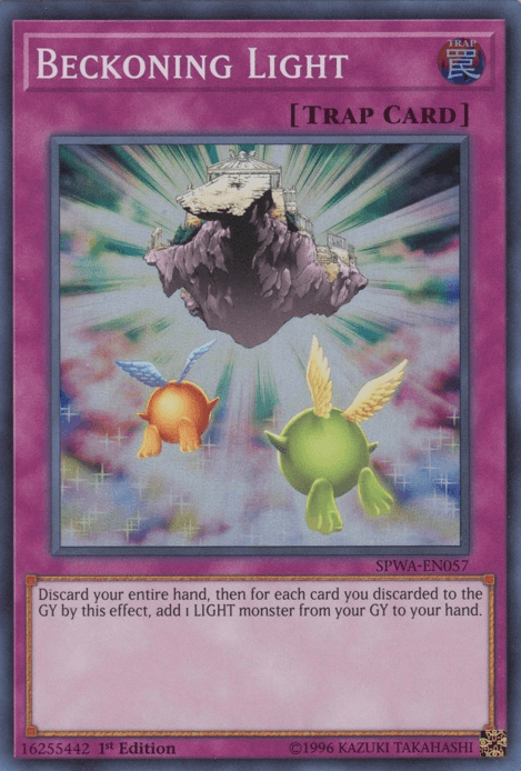 1st Edition, Normal Trap, Spirit Warriors, Super Rare, Trap Beckoning Light [SPWA-EN057] Super Rare - Trading Card World