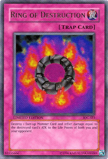 Invasion of Chaos, Limited, Normal Trap, Trap, Ultra Rare Ring of Destruction [IOC-SE3] Ultra Rare - Trading Card World