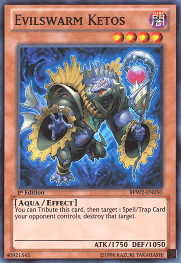 1st Edition, Aqua, Battle Pack 2: War of the Giants - Round 2, Dark, Effect Monster, Super Rare Evilswarm Ketos [BPW2-EN050] Super Rare - Trading Card World