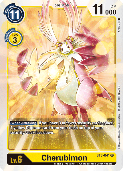 BT3-041, Cherub/Three Great Angels, Digimon, Mega, Rare, Release Special Booster Ver.1.5, Vaccine, Yellow Cherubimon [BT3-041] [Release Special Booster Ver.1.5] - Trading Card World