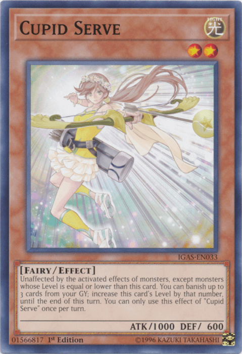 1st Edition, Common, Effect Monster, Fairy, Ignition Assault, Light, Unlimited Cupid Serve [IGAS-EN033] Common - Trading Card World