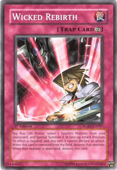 1st Edition, Common, Continuous Trap, Raging Battle, Trap, Unlimited Wicked Rebirth [RGBT-EN067] Common - Trading Card World