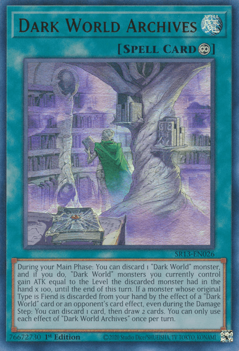 1st Edition, Continuous Spell, Spell, Structure Deck: Dark World, Ultra Rare Dark World Archives [SR13-EN026] Ultra Rare - Trading Card World