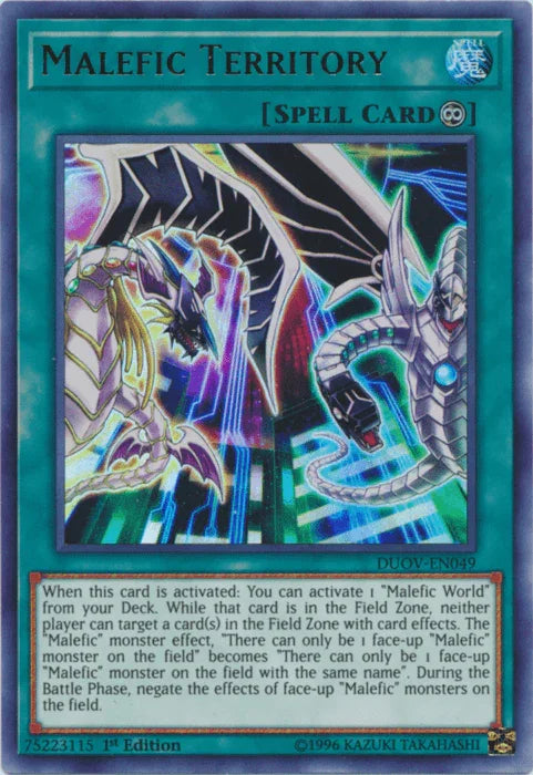 1st Edition, Continuous Spell, Duel Overload, Spell, Ultra Rare Malefic Territory [DUOV-EN049] Ultra Rare - Trading Card World