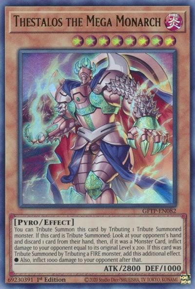 1st Edition, Effect Monster, Fire, Ghosts from the Past, Pyro, Ultra Rare Thestalos the Mega Monarch [GFTP-EN082] Ultra Rare - Trading Card World